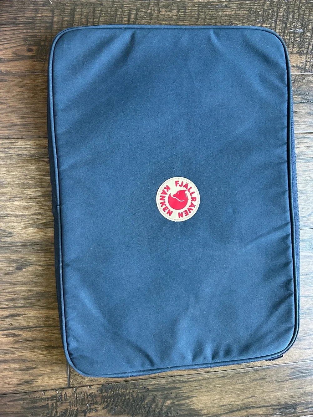 Fjallraven Black Laptop Sleeve with Red Round Logo Patch